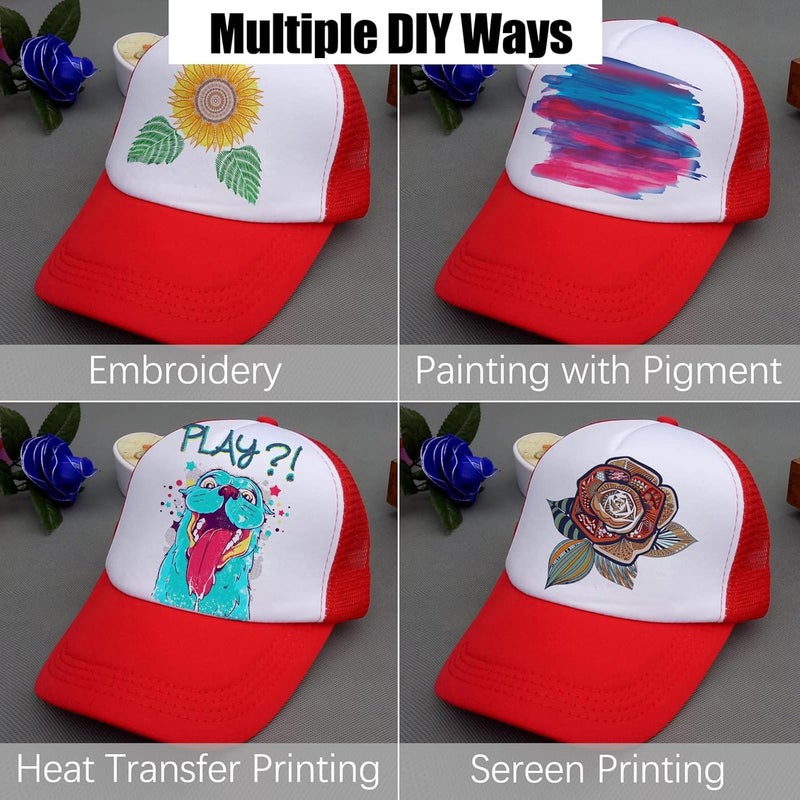 Ultrafun 6 Pack Kids Trucker Hat Sublimation Blank Plain Hats Mesh Adjustable Outdoor Sports Baseball Caps for Boys Girls - Image 4
